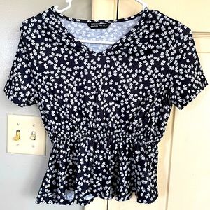 SHEIN Black and white floral shirt